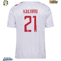 Danmark Morten Hjulmand #21 Bortedrakt EM 2024 Kortermet